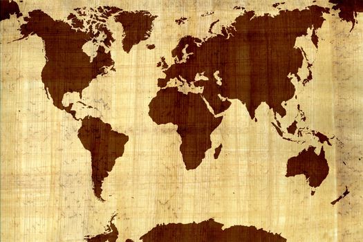 Map of the world on papyrus