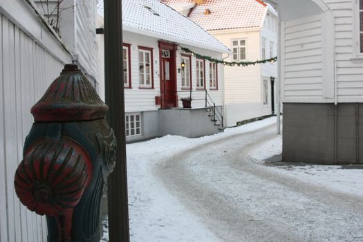 From the street Søragatå in Skudeneshavn in Norway