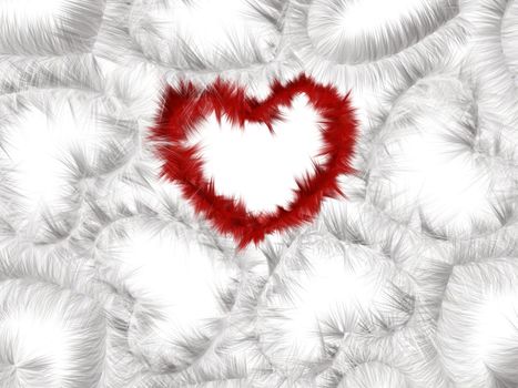 Red and white hearts - 3d image