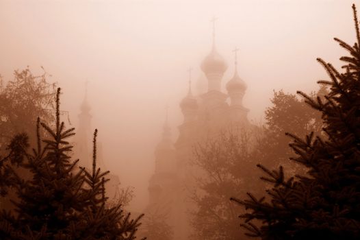 Assumption Cathedral in fog, Kharkov