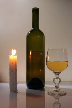 Candle light wine