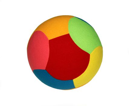 Soft Colourful (Red, Blue, Green, Yellow) Toy Ball On White Background