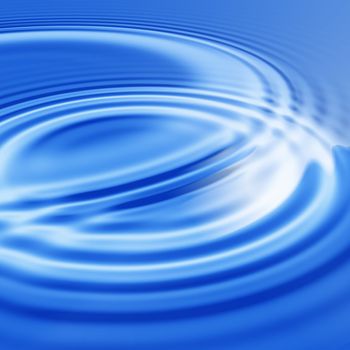 Water Ripple Circles Ob A Blue Surface, Abstract Background