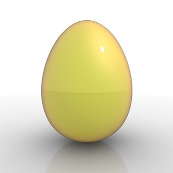 a single yellow golden shiny egg