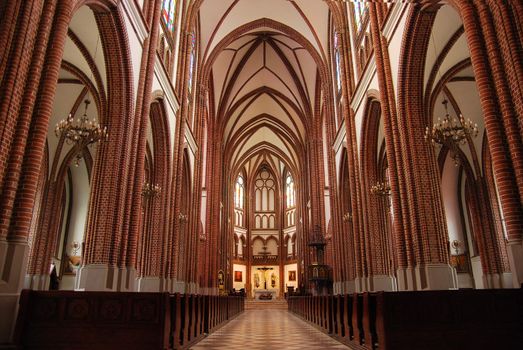 Polish catholic cathedral inside interior