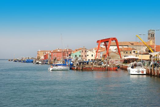 Boats in Italian coast near Venice