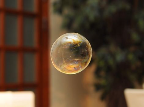 Soap bubble with roomt on background