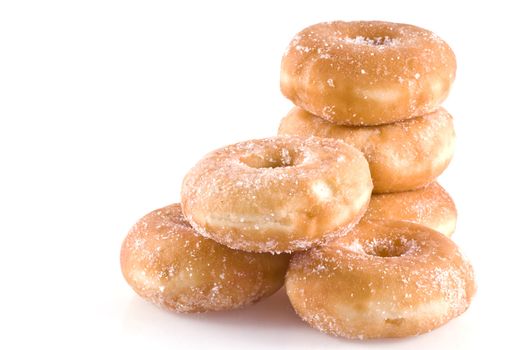 Fresh donuts, isolated on a white background.
