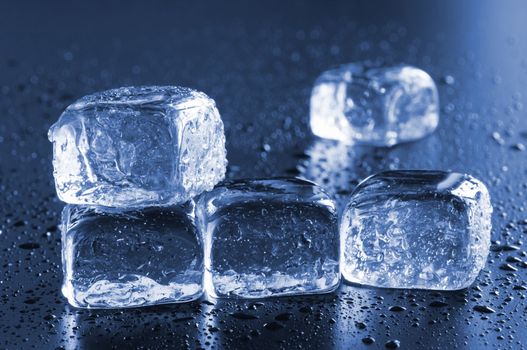ice background with copyspace and water drops