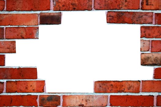 old brick wall frame with white text space