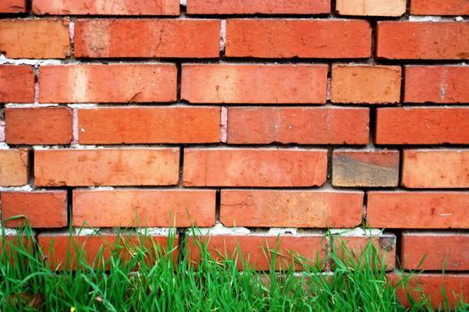 brick wall of a house as a background