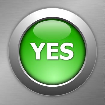 yes and no button on metal background