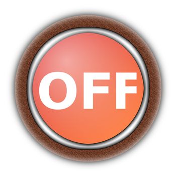 on and off button isolated on white background
