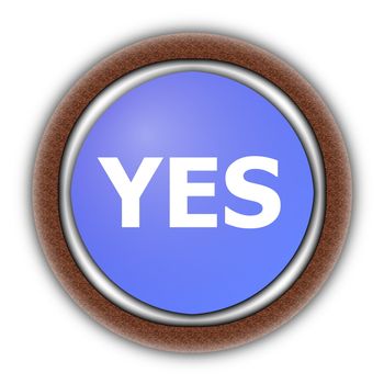 yes and no button isolated on white background