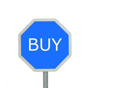 sign isolated on white background with empty space for a text message