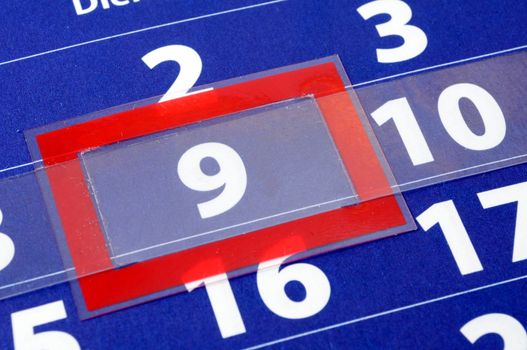 date of today shown by blue calendar