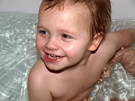 child in bath