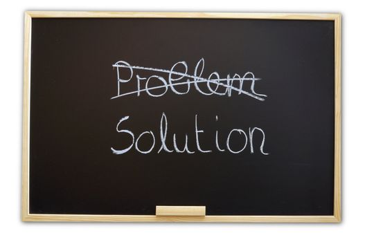 solution for a problem written on a chalk or black board