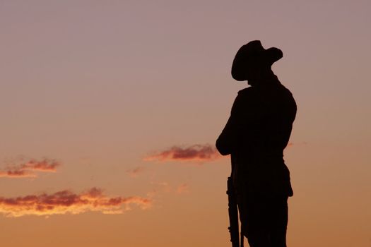 Soldier Statue, Evening Light, Sydney, Australia