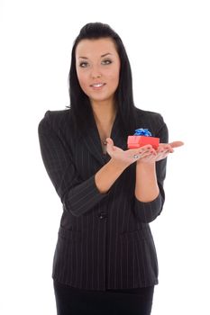 Business woman on white background