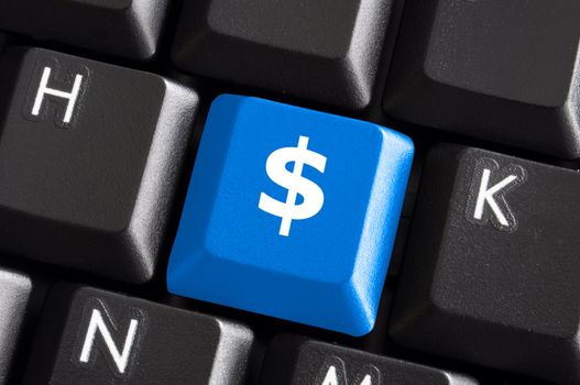 dollar money business concept with computer keyboard