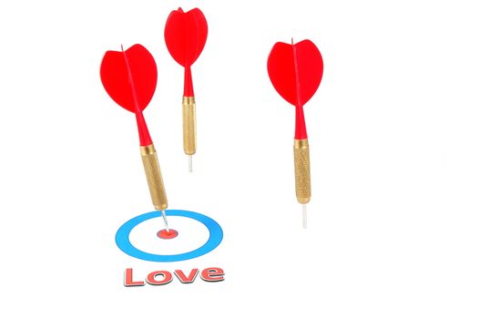 love concept with dart arrow for dating