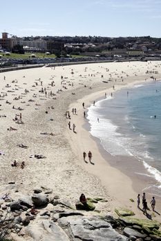 Famous Bondi Beach, Busy On A Sommer Day, Sydney, Australia