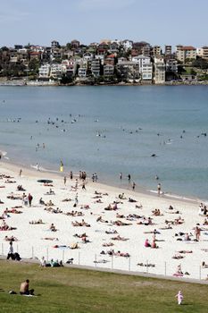 Famous Bondi Beach, Busy On A Sommer Day, Sydney, Australia