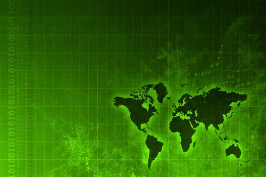 Corporate Worldwide Growth Abstract Background With Map 