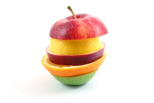 fresh fruits isolated on a white background