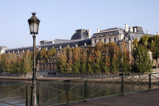 Paris Street Lamp, Seine River Bank, Clear Sunny Day