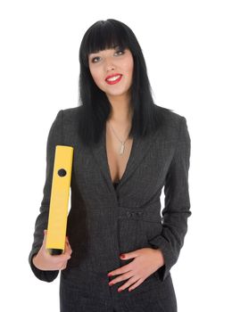Business woman on white background