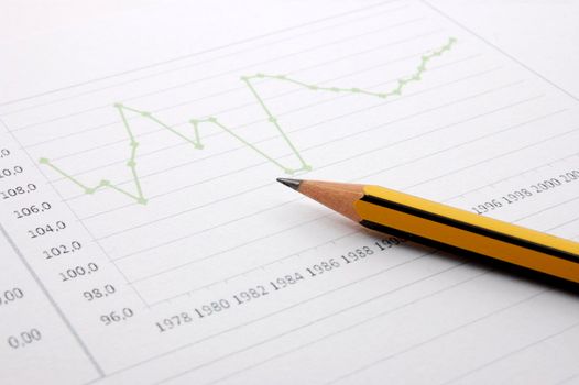 business chart showing financial success at the stock market