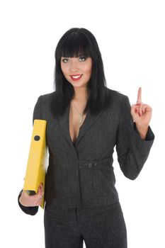 Business woman on white background