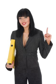 Business woman on white background