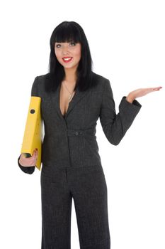 Business woman on white background