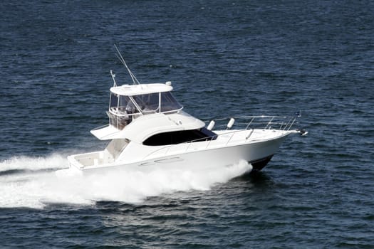 Speedboat Cruising The Sea With High Speed