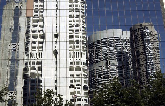 Urban City Building Facade With Reflection, Sydney, Australia