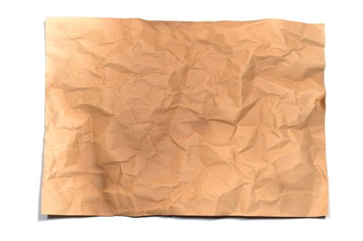 old wrinkled paper background with copyspace for text