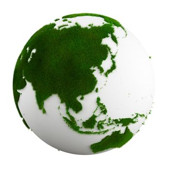 3d rendering of a grass earth - asia