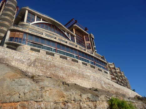 A hotel on top of cliffs in Gran Canaria.