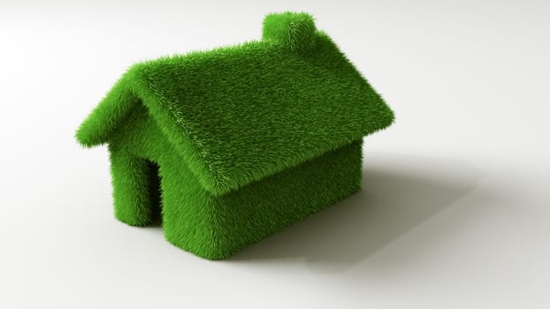 3d rendering of a small grass house.