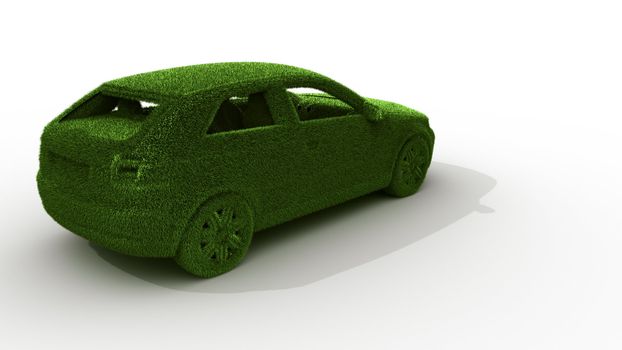 3d rendering of a green grass car
