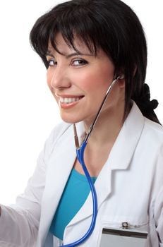 Female physician with a friendly smile.