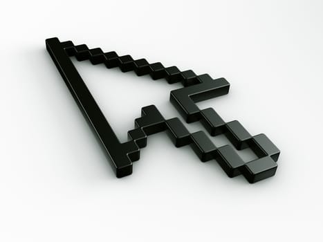 3d rendering of a standard arrow cursor
