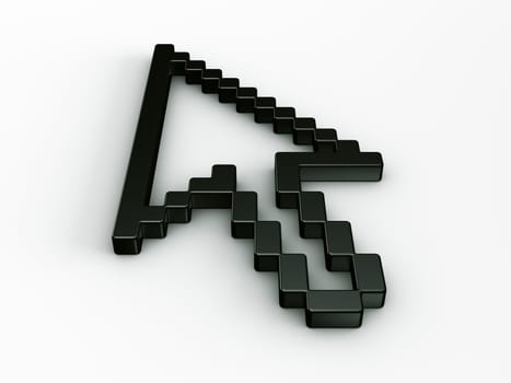 3d rendering of a standard arrow cursor
