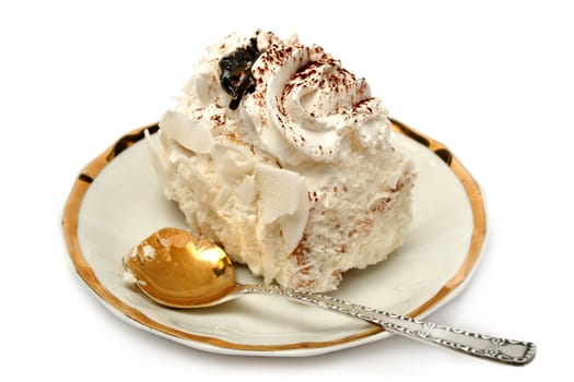 Slice of a pie on plate with the spoon, (look similar images in my portfolio)