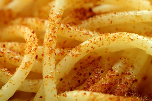 Spaghetti with seasoning, background