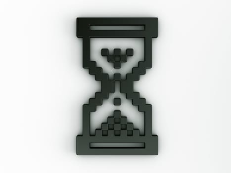 3d rendering of a standard hourglass cursor