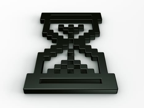 3d rendering of a standard hourglass cursor